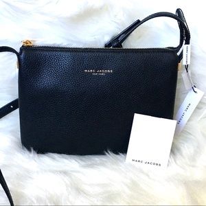 New!✨ Marc Jacobs Black Leather Crossbody Bag